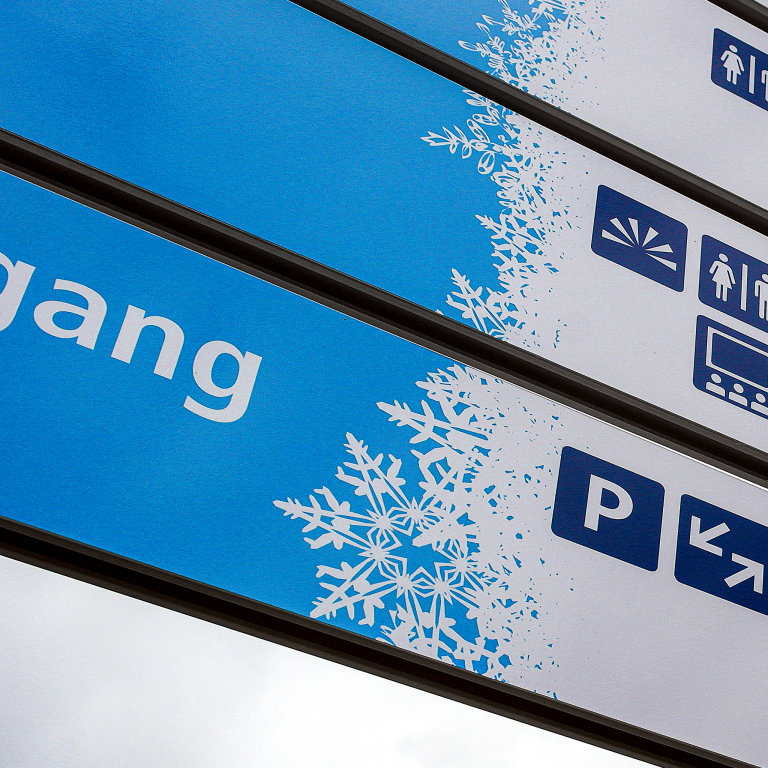 Leit- und Orientierungssystem Bobbahn